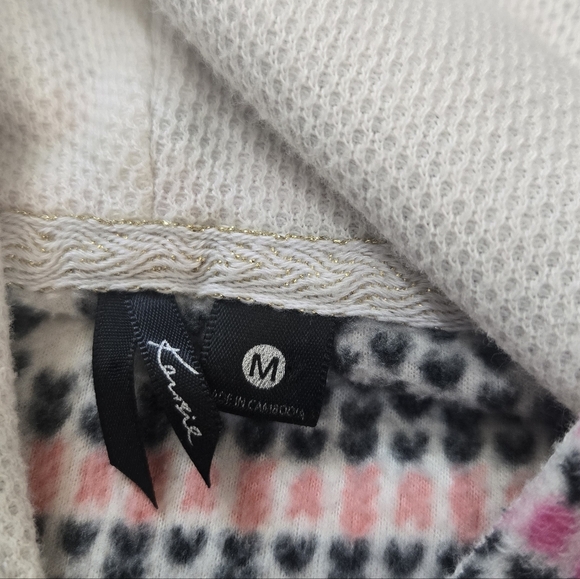 Kensie Fleece Hooded Holiday Festive Winter Pattern Onesie Pajamas, Medium - Picture 3 of 12